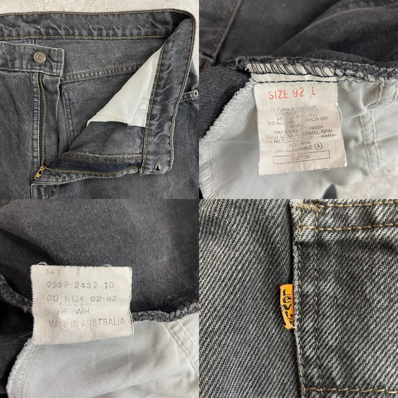 90年代 オーストラリア製 Levi's ユーロリーバイス 604 ブラックデニム