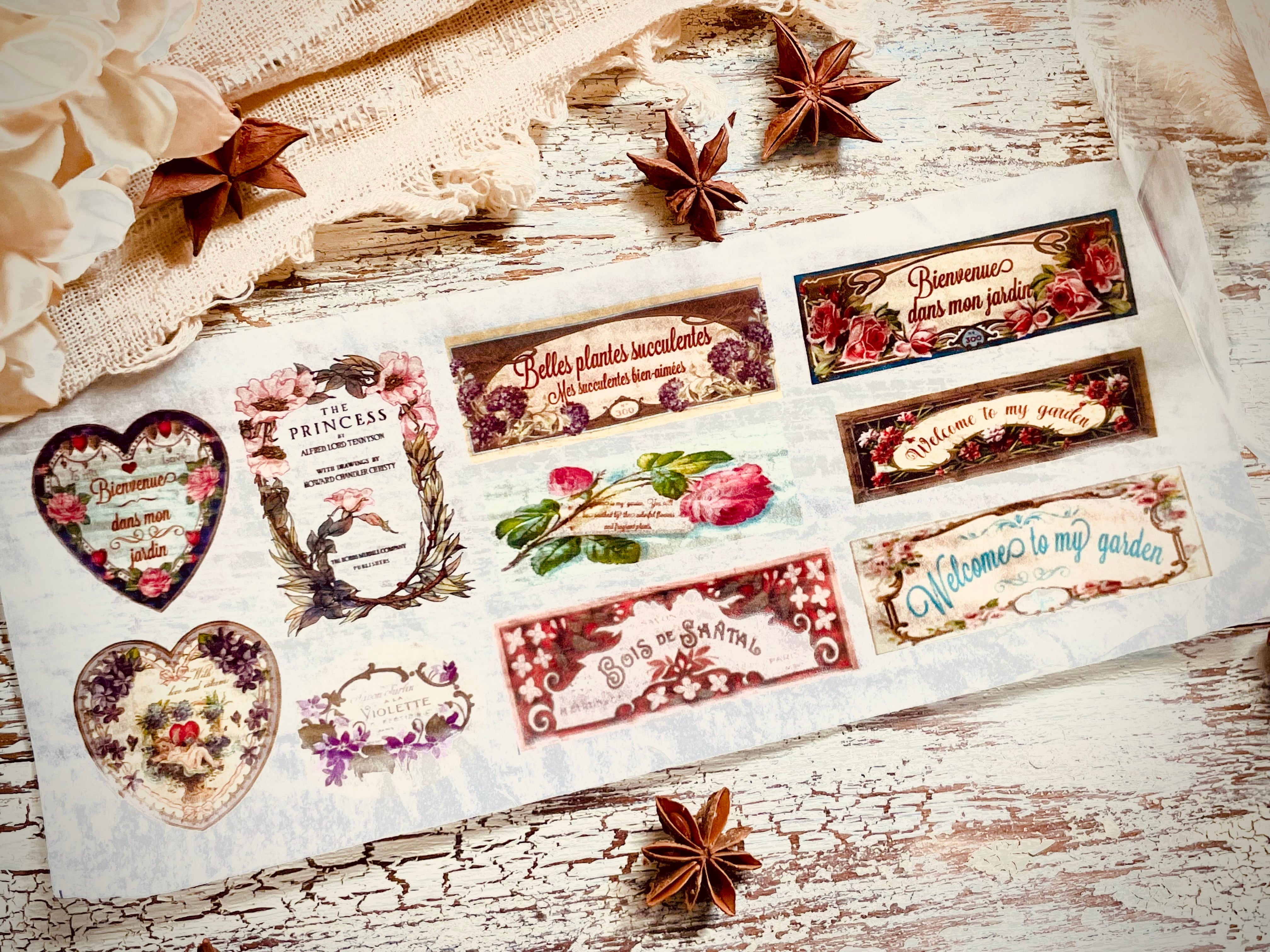 デコパージュラベルNo．5 | LAUGH&PEACE STENCIL