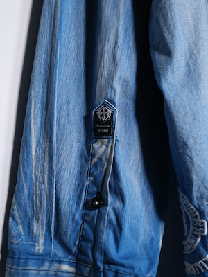 "刺繍" front and back design over silhouette fade shirt