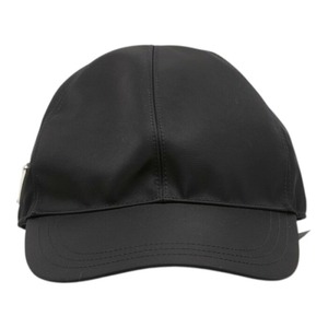 プラダ トライアングルロゴ Re-Nylon キャップ ベースボールキャップ M 58cm 2HC274 ブラック ポリアミド メンズ PRADA 【中古】