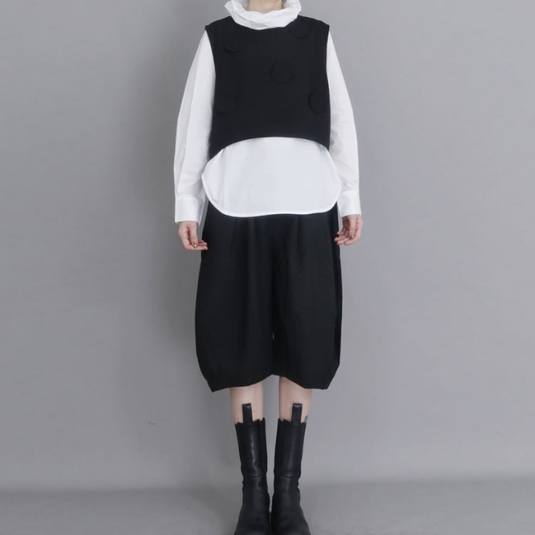 バルーンシルエット クロップドワイドパンツR60002