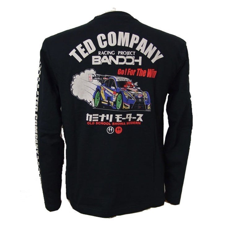 テッドマン tシャツ メンズ 長袖Tシャツ 黒 TDKMLT-90 TEDMAN×カミナリ×RACINGPROJECT BANDOHコラボ  k2select2020