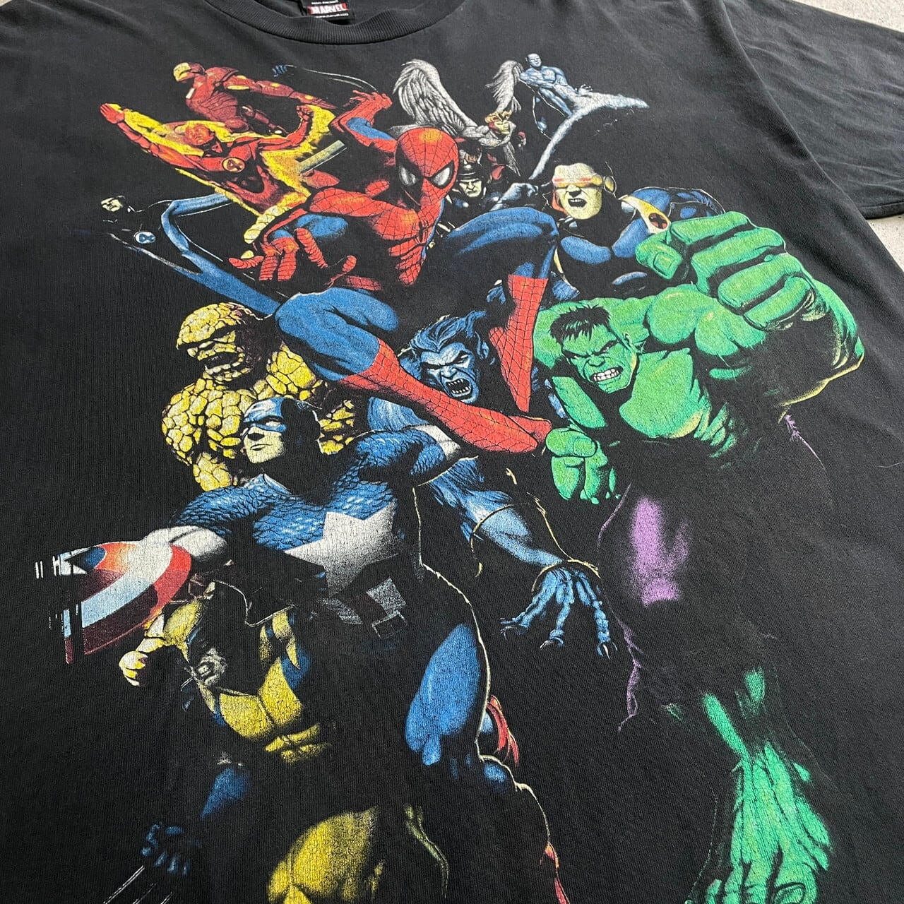 MARVEL COMICS キャラクター Tシャツ メンズL相当 古着 AVENGERS X-MEN 
