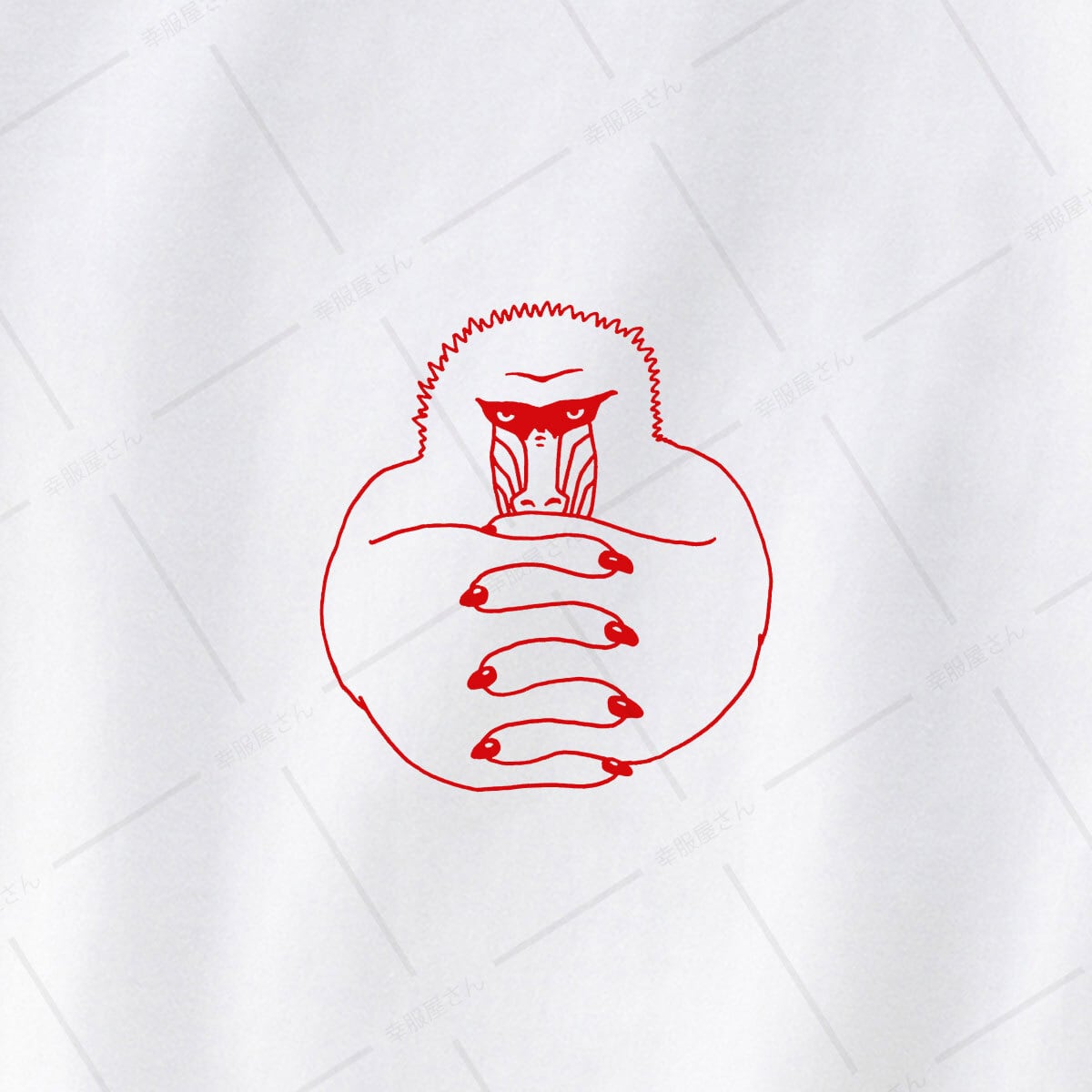 マントヒヒ Tシャツ am41 アニマル ティーシャツ 手描き 動物Tシャツ