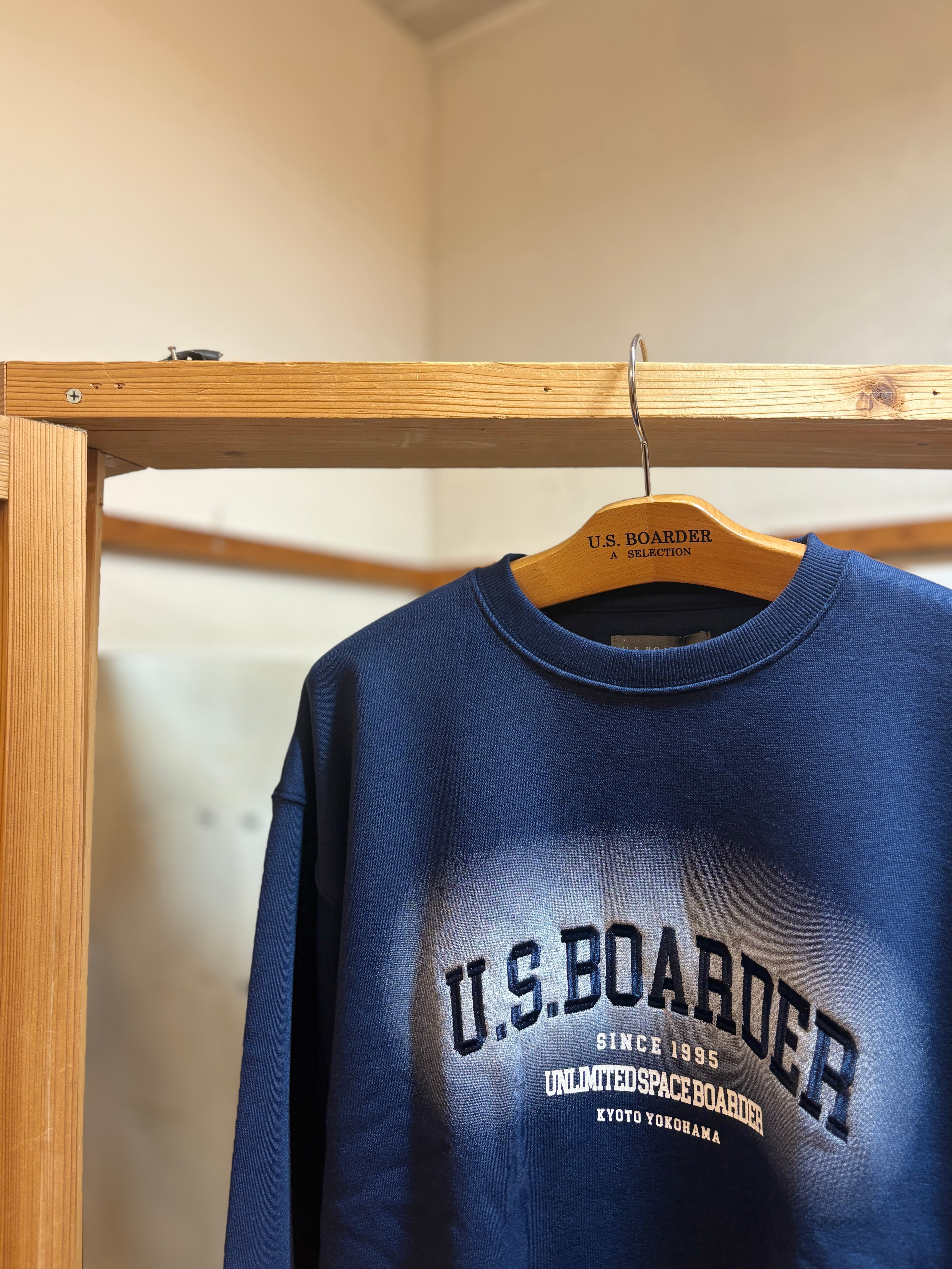 U.S.BOARDER 裏起毛25 SWT ネイビー NVY Navy blue 紺色 刺繍 カレッジ
