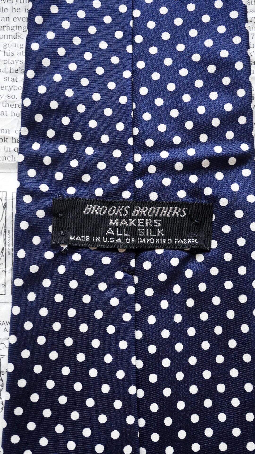 Vintage BROOKS BROTHERS ネイビー ドット　ネクタイ レア 1970s】BROOKS BROTHERS ブルックスブラザーズ ドット柄 ネクタイ《黒