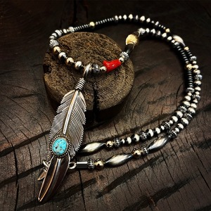 ブライト（Bright）ネックレス（Wave S Hematite）血赤珊瑚 50cm