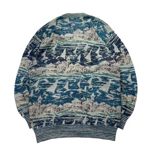 MISSONI SPORT landscape pattern knit cardigan