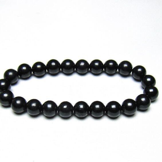 シュンガイト ブレスレット 8mm 一点物 メール便可 111-49686