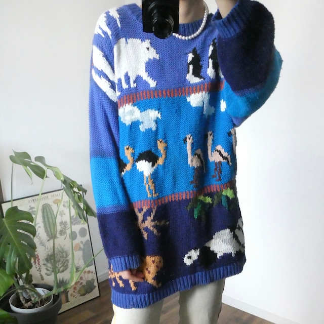 animal motif handknit