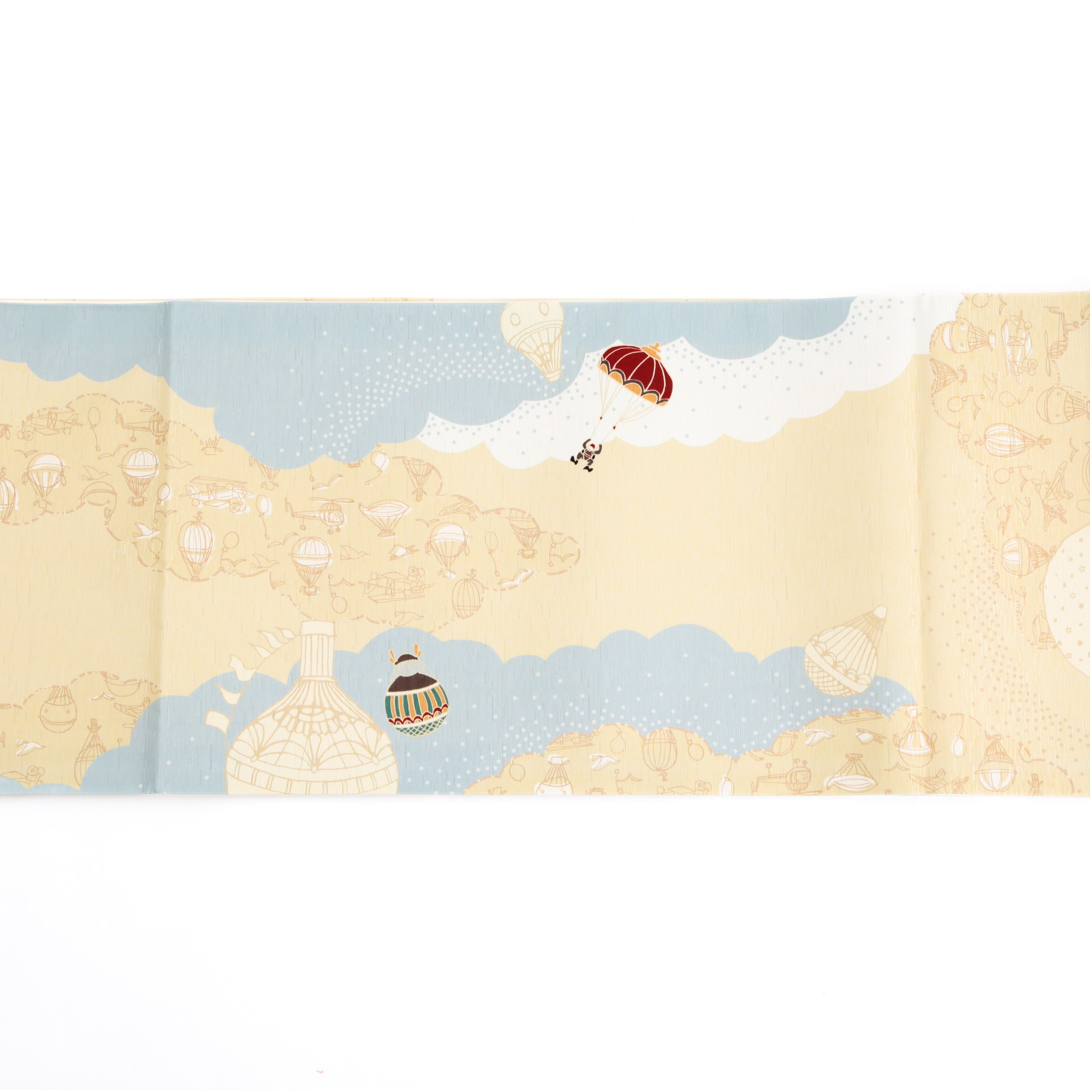 新品・未使用 WAKKA 正絹 京袋帯【空中散歩／ベージュ】お仕立て上がり