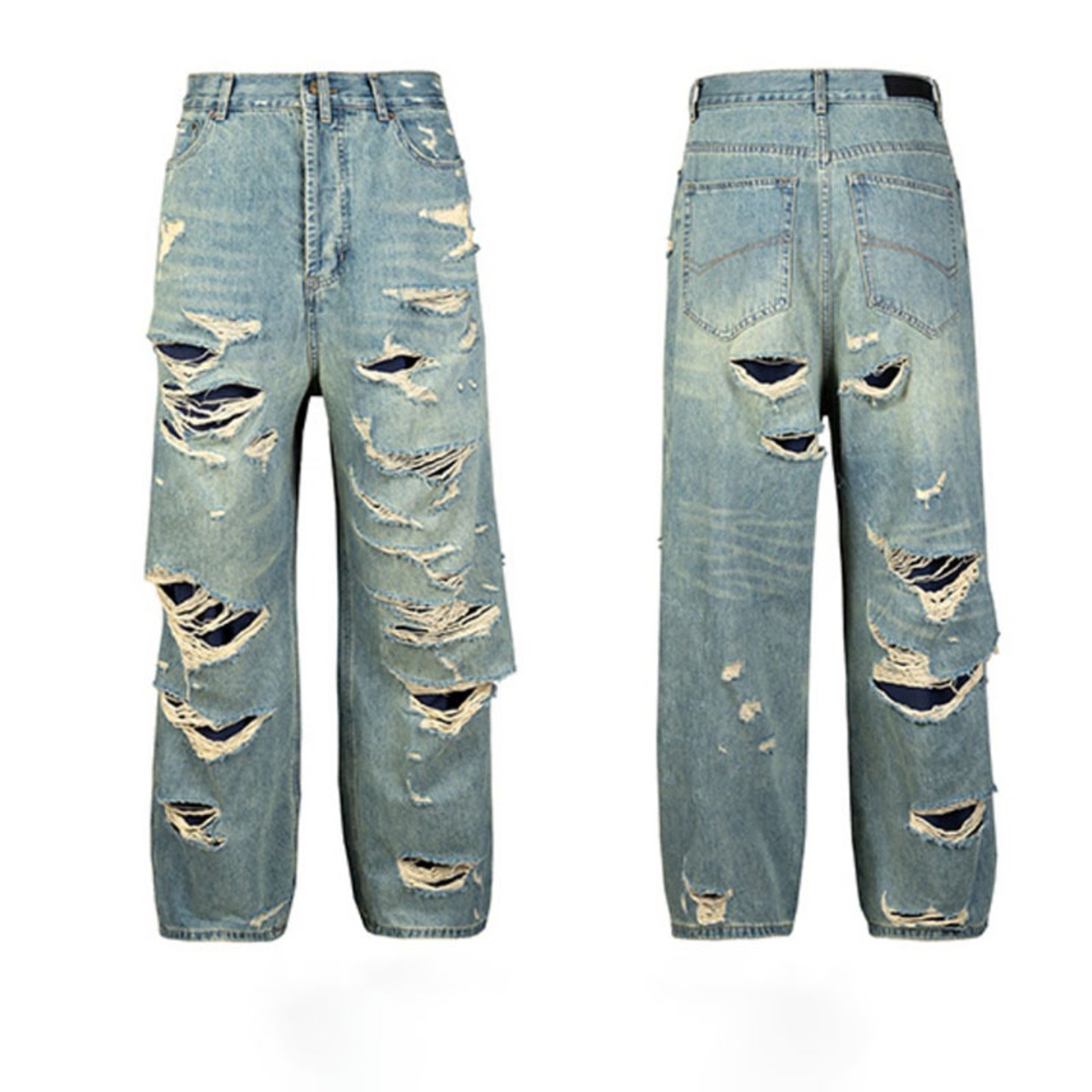 VIBE ストリート ボロボロジーンズ パンツ P109