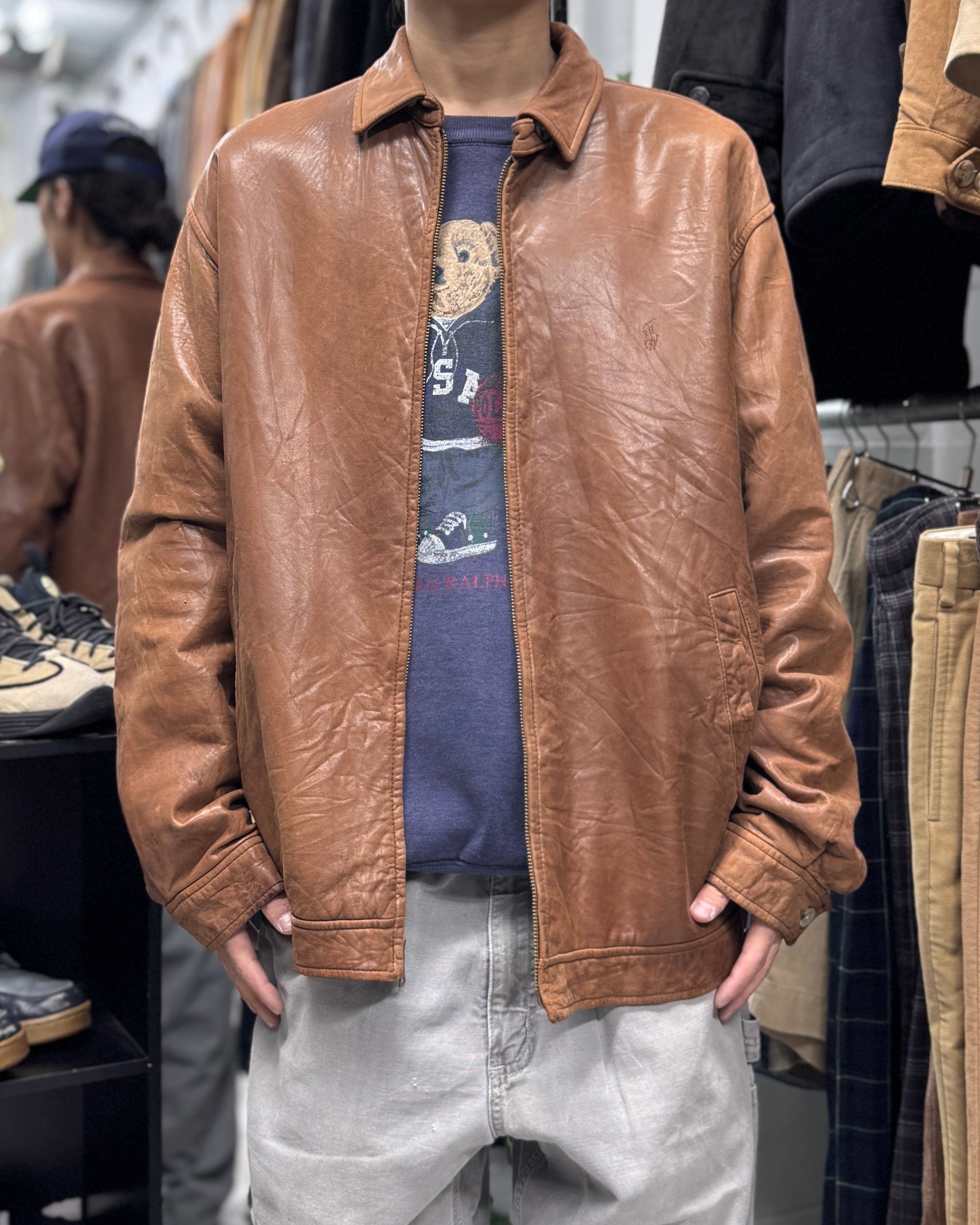 Special】90's Polo by Ralph Lauren Leather Jacket ''MA-1 Type