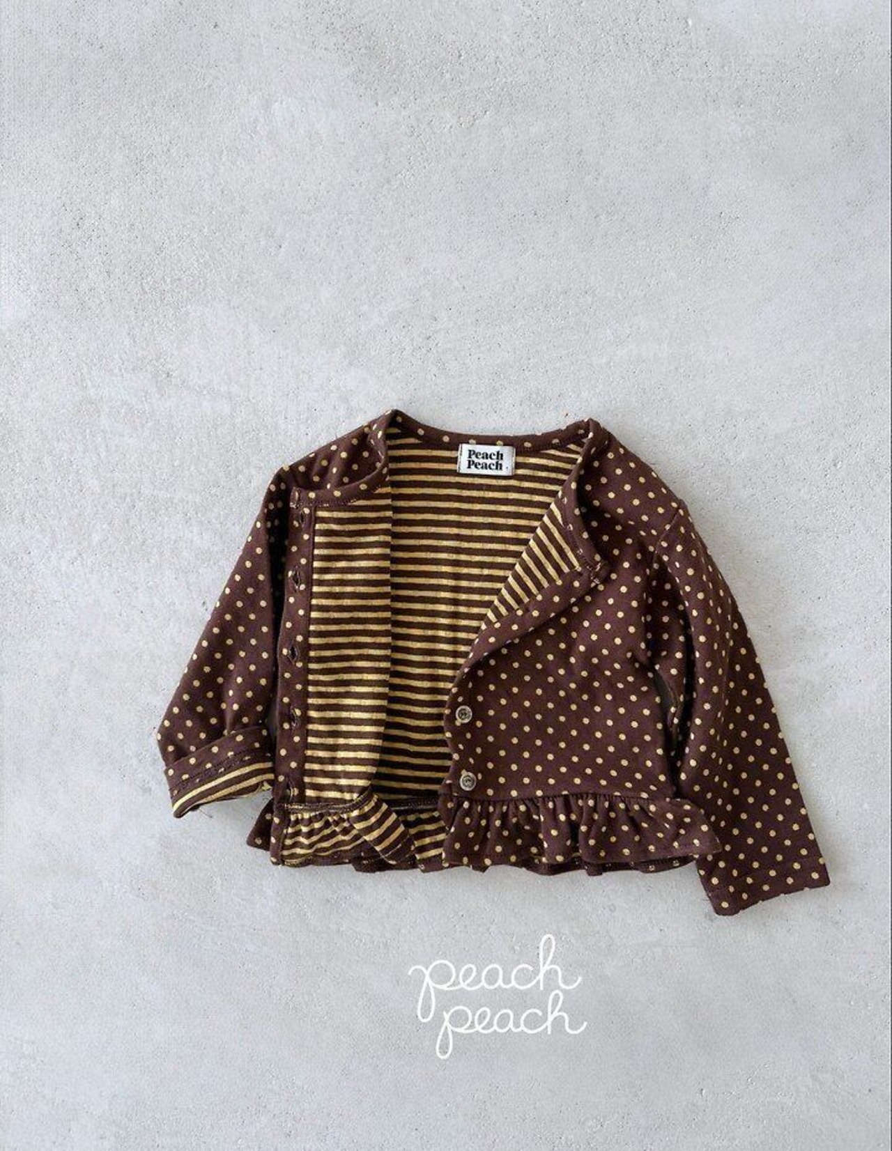 韓国子供服 / 26Autumn / 〖取寄〗peach peach / キャラメルカーディガン / 女子服 / キッズ服 *XS~XL*