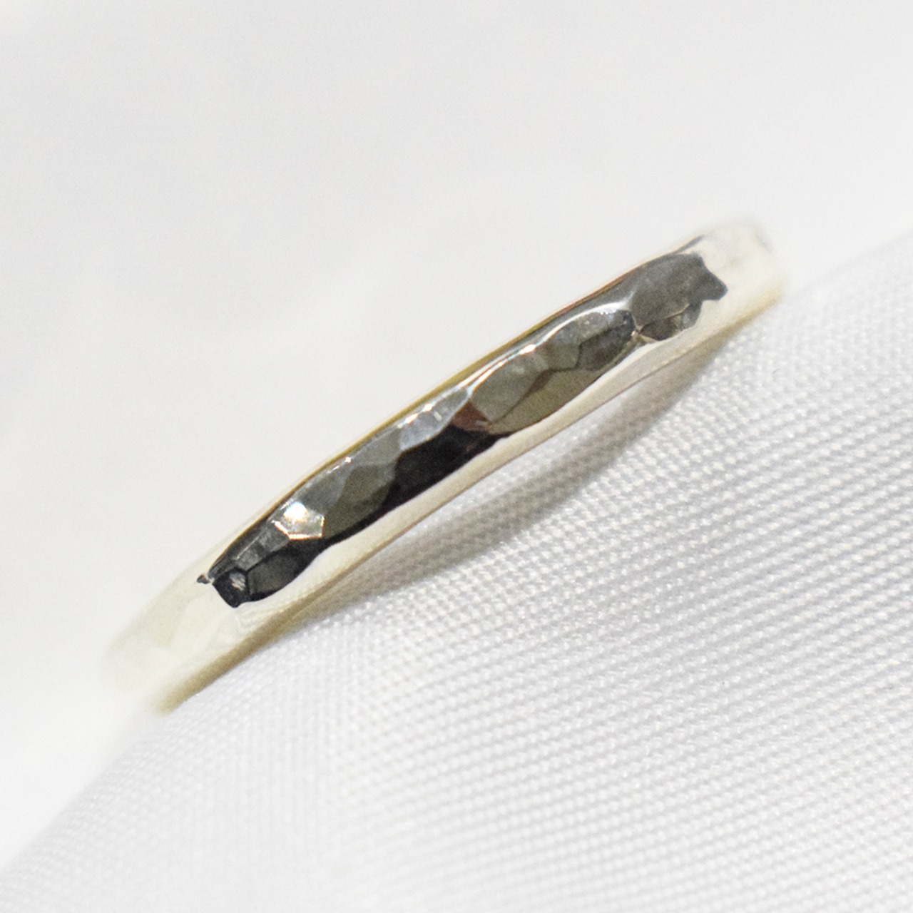 "3mm hammered" Silver950 Ring Jewelry