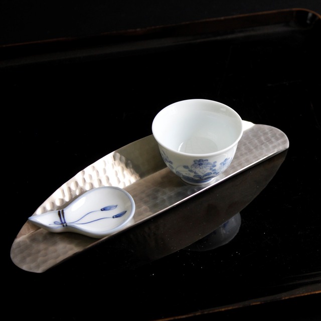 B-036  ステンレス槌目　おしぼり受け