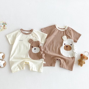 【BABY】可愛いベア半袖ロンパース