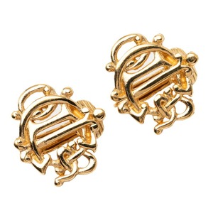 ディオール ロゴ イヤリング ゴールド メッキ レディース Dior 【中古】