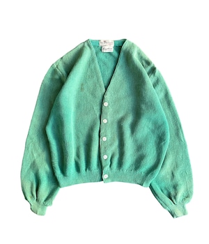 Vintage 60s Parker Alpaca wool knit cardigan -Light green-