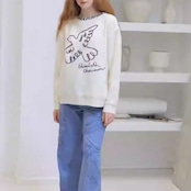 「Xunruo x Elizabeth」:鳥達が舞うエンボスワイドパンツ XU0095