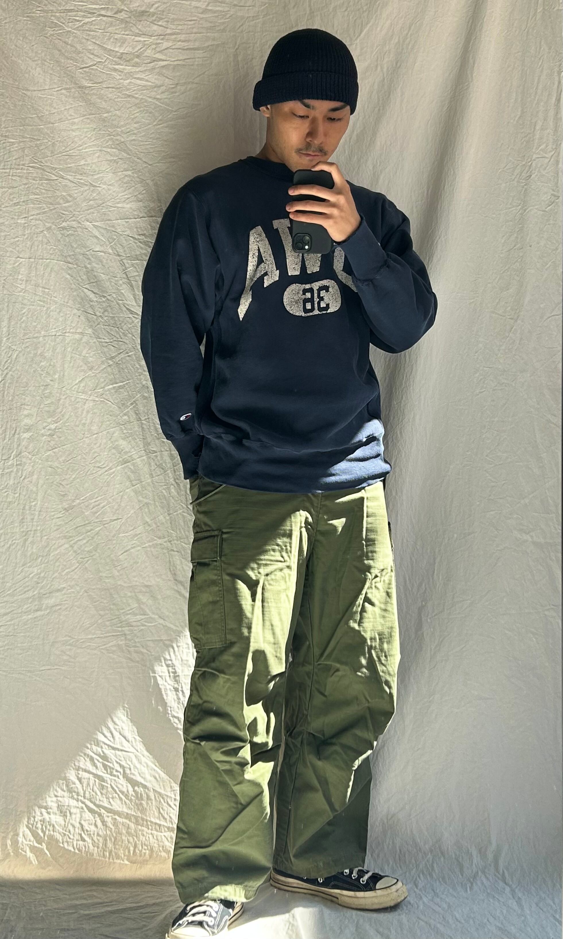 Used 90s L リバースウィーブ IOWA ネイビー 紺色 チャンピオン 