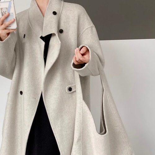 3色／ウールロングコート ・20128