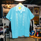 ESTRELLA STANDARD S/S REJILLADA キューバシャツ ターコイズ