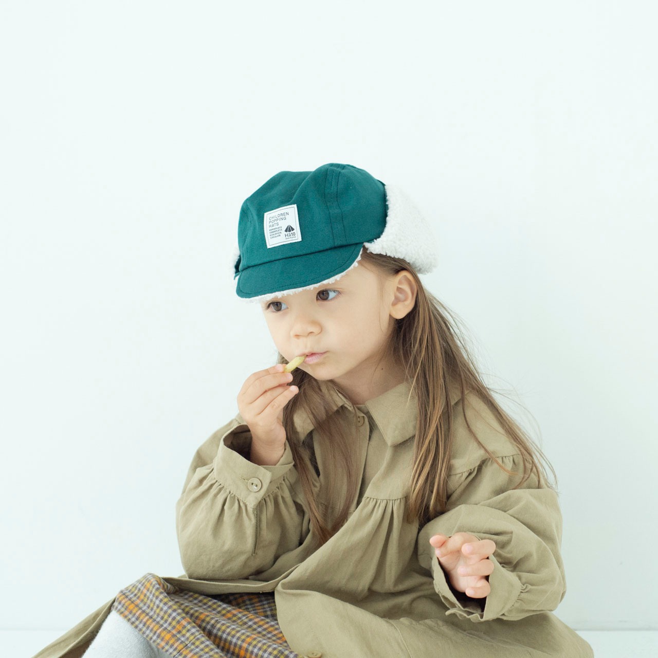 パイロットキャップ【グリーン】ブランド 子供 帽子 男の子 女の子 日本製 冬 キッズ ギフト