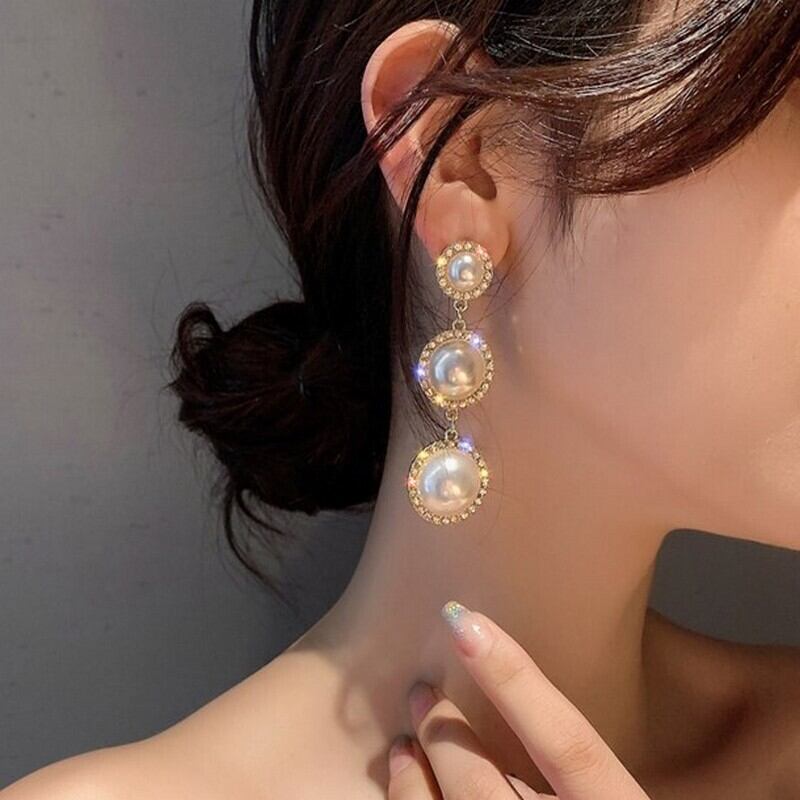 レトロパール風ピアス 22n091 | Yours-heroine 