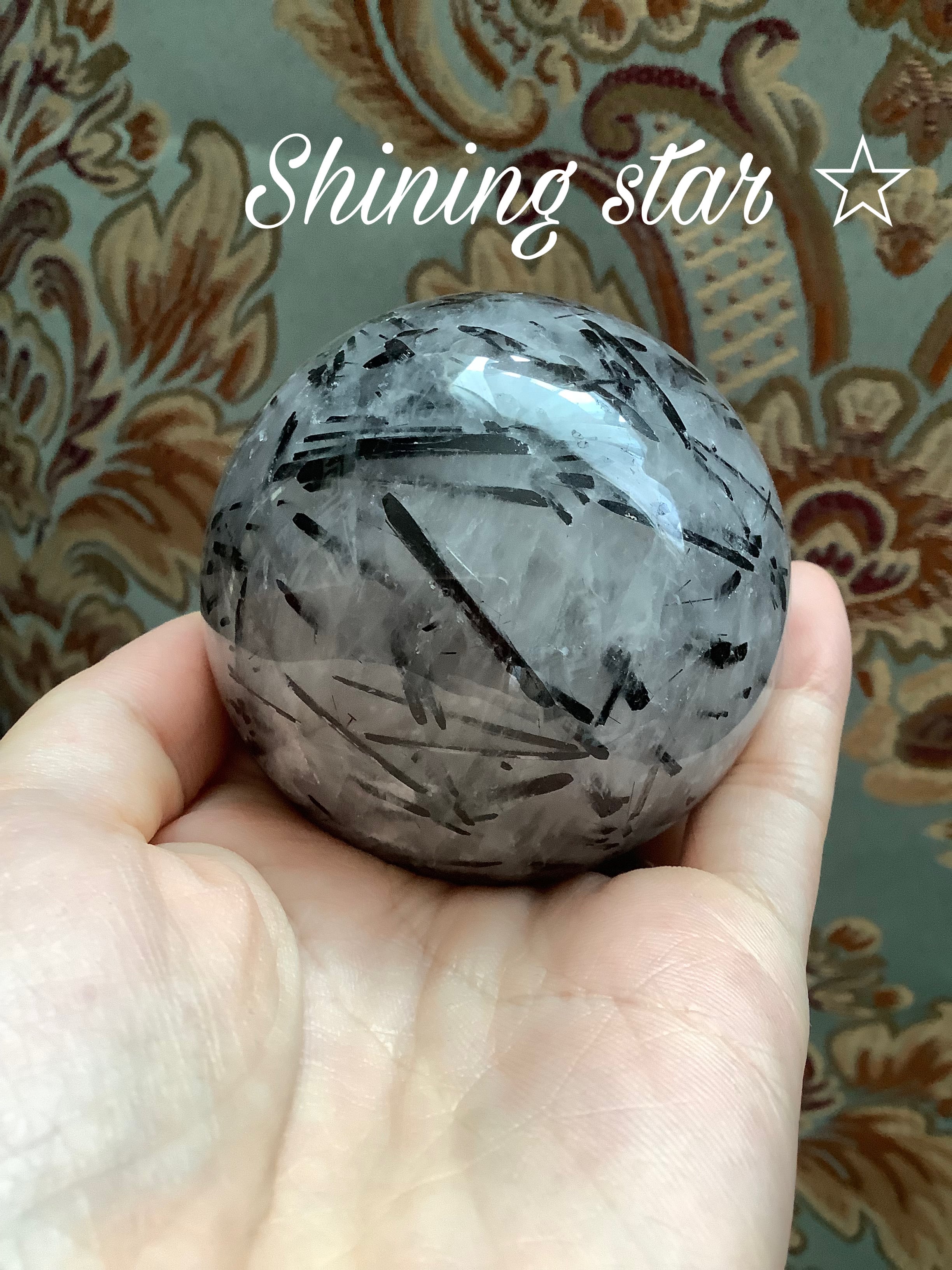 ブラックトルマリンインクォーツ スフィア ブラックトルマリン イン クォーツ（3個セット） | ウサギノネドコ