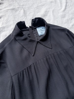 "PRADA" Gathered Onepiece Dress