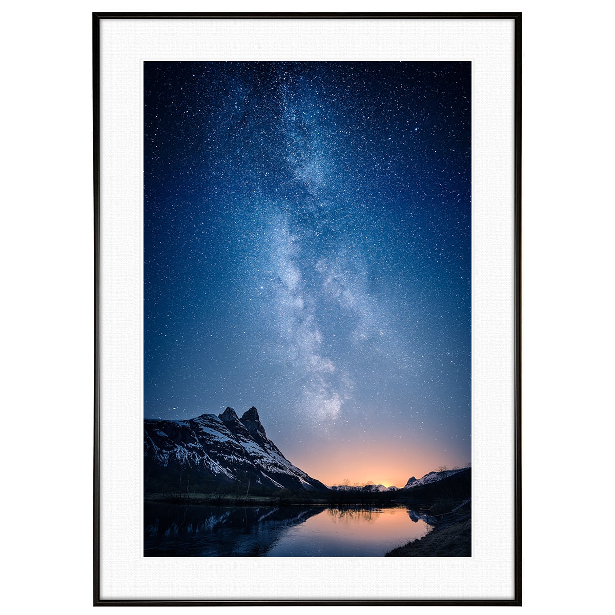 星空写真 空に輝く天の川 インテリアアートポスター額装 AS0284