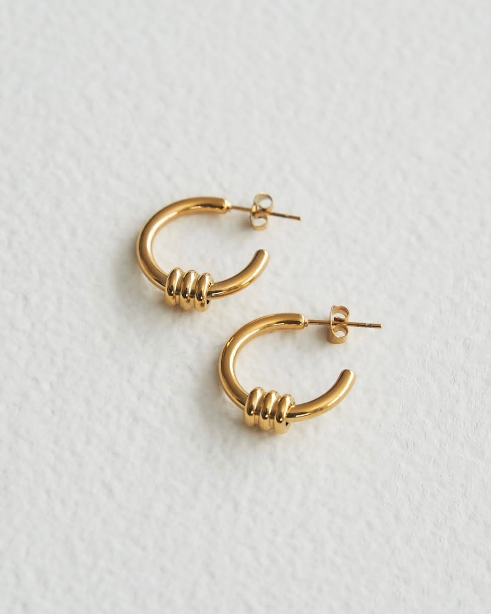 CHROME HEARTS クロムハーツ 22K スクロール フープピアス メンズ
