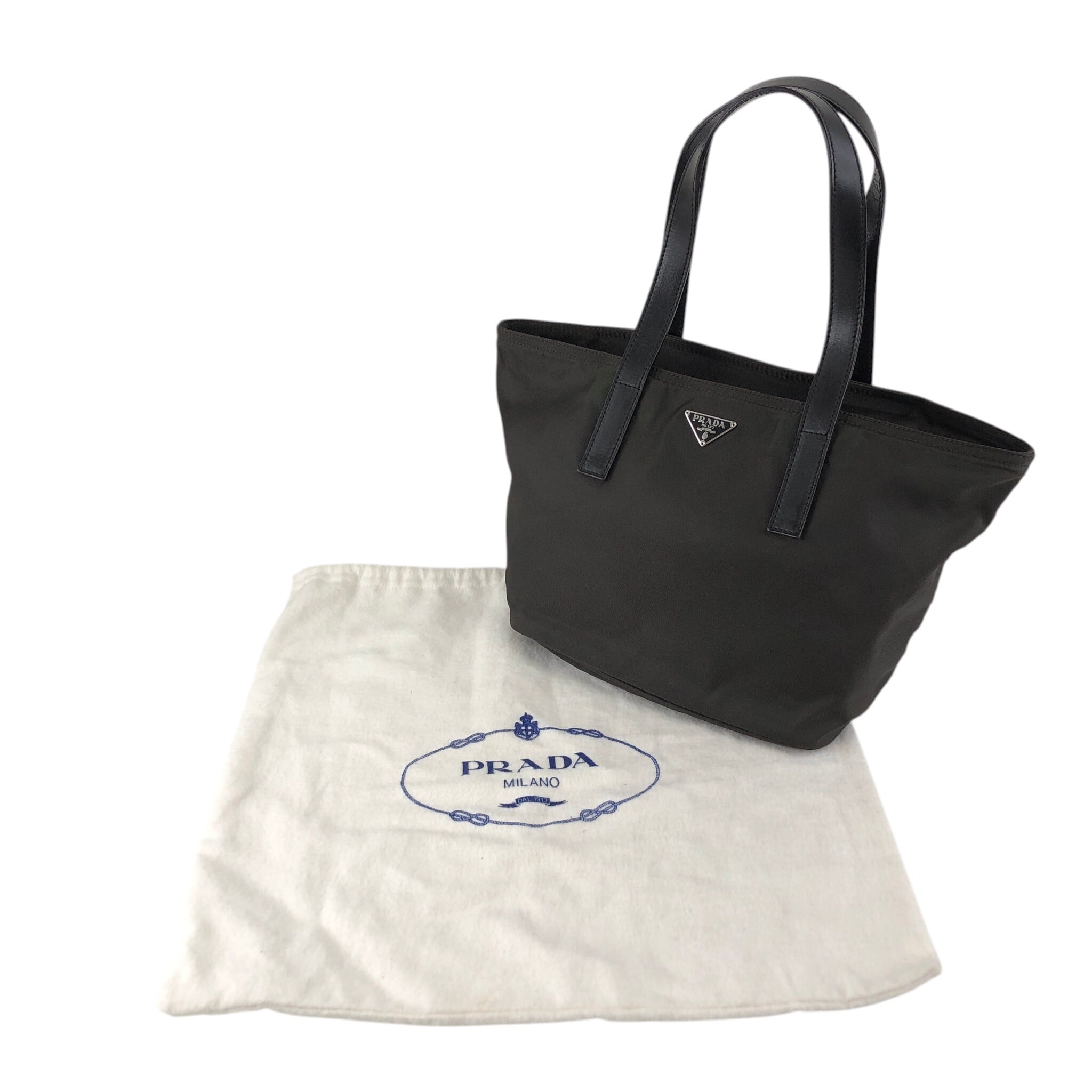 PRADA プラダ ナイロン ハンドバッグ ブラック SV金具 ヴィンテージ PRADA プラダ トライアングルロゴ ナイロン ハンドバッグ ブラック