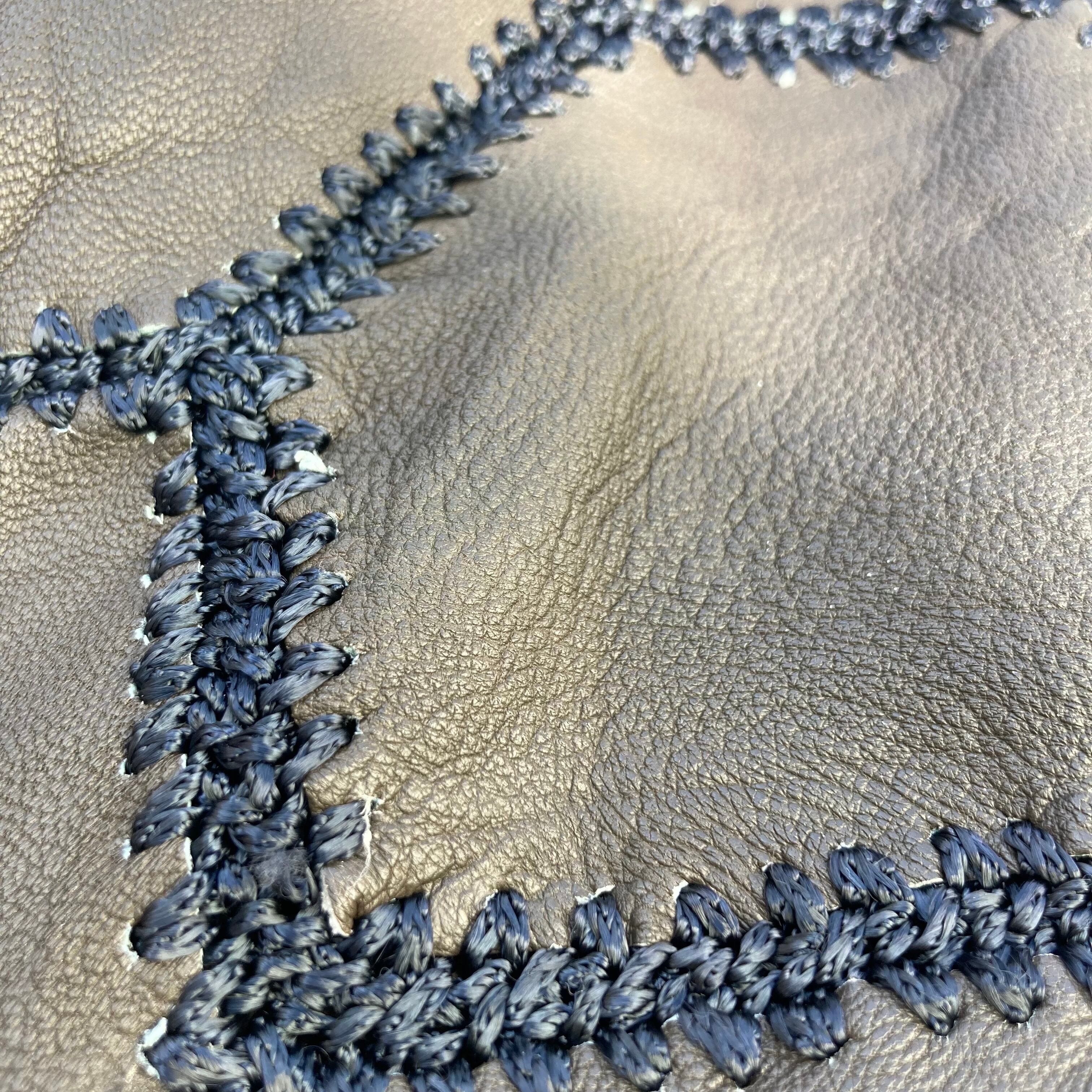 [即日発送]レディース 古着 レザー パッチワーク カーディガン チェーンボタン パッチワーク配色カーディガン 7Gコットン | ニット | 【公式】D