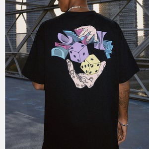 【DRIP2213】DT Hands & Dice Colorful Design Print Tee