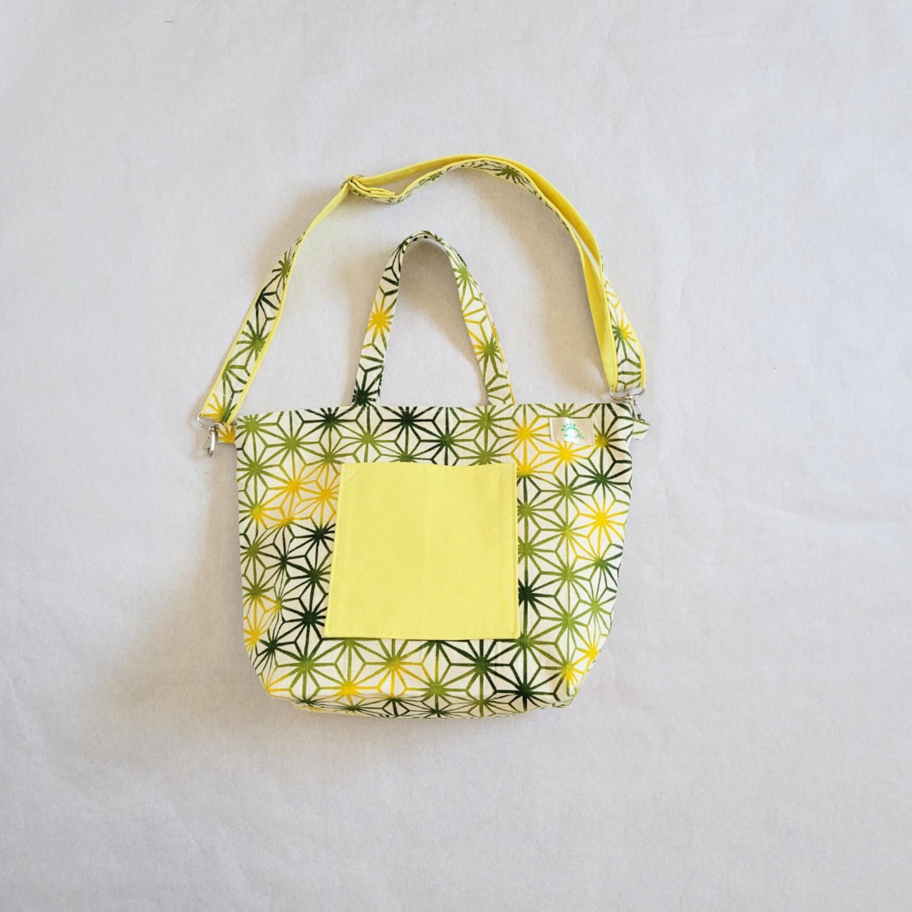 麻の葉（新緑色）×黄の画像01