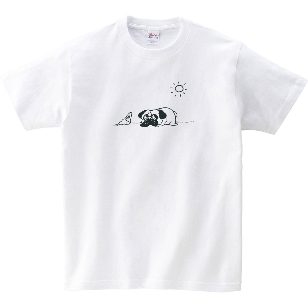 夏バテ パグ Tシャツ dog64 犬 ブヒ パグ 好き 服 ゆるい イラスト