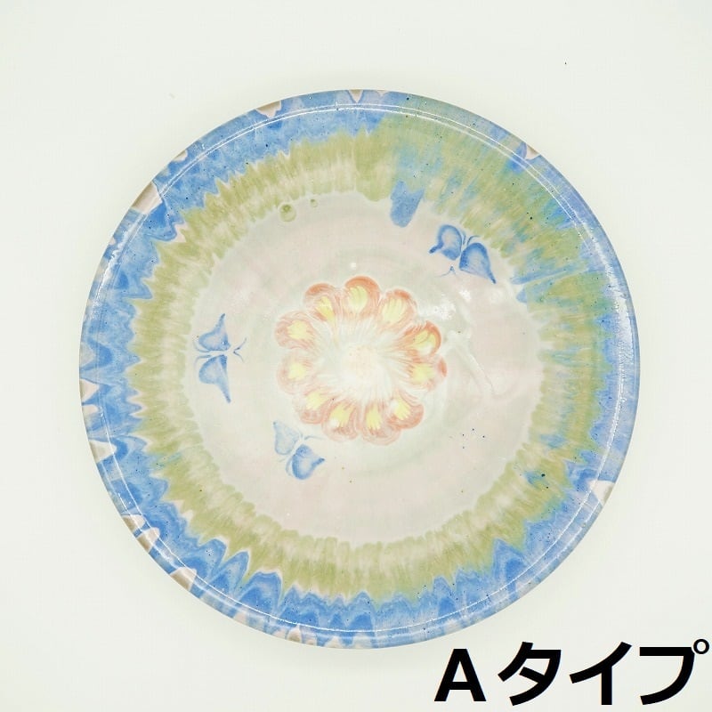 スリップウェア 色使いが優しい大皿【唐仙窯】 | 沖縄の工芸品 うぃー