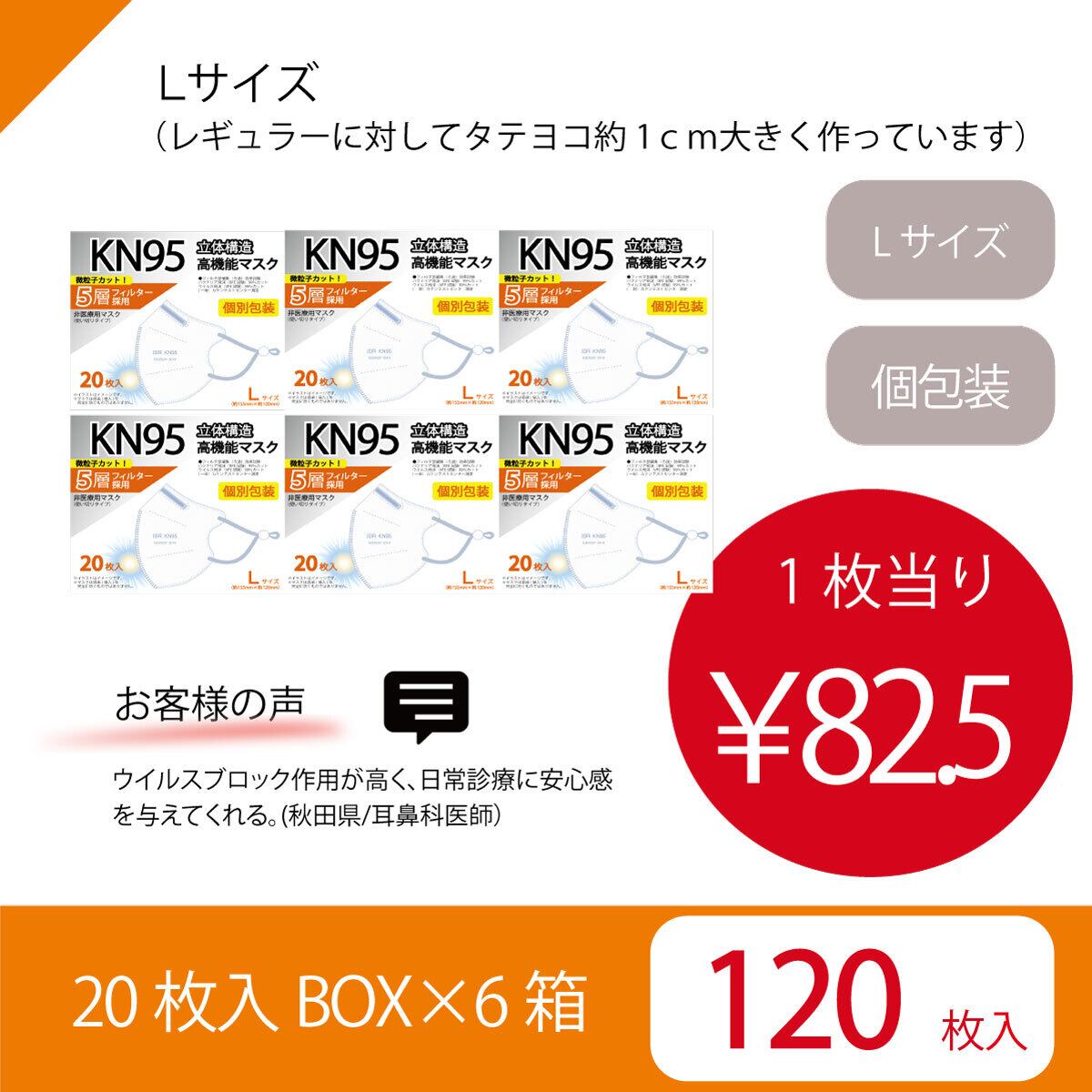 KN95-Lサイズ- 【6箱SET】