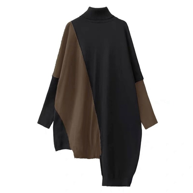 Asymmetric color block one piece【4color】 C1633