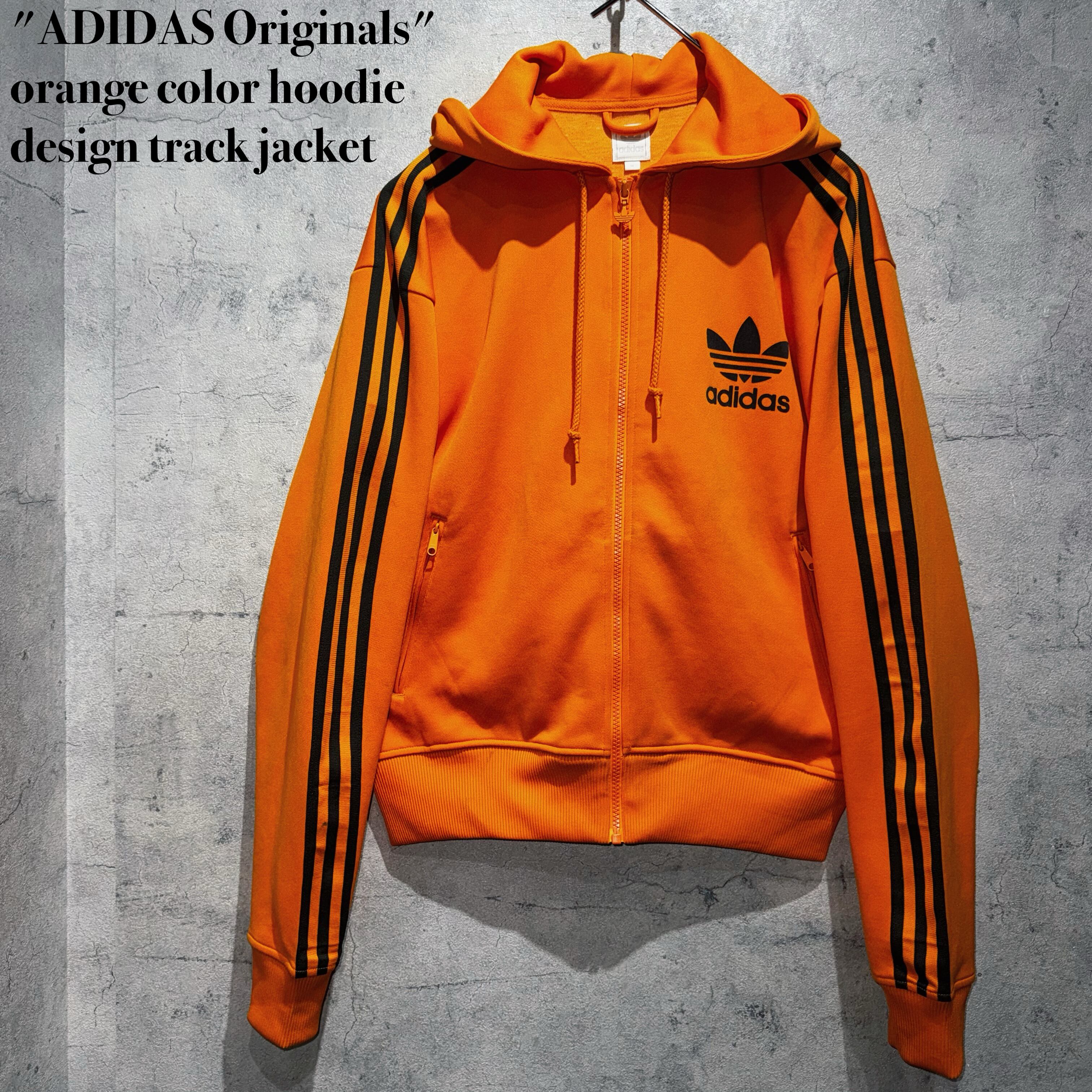 "ADIDAS Originals"orange color hoodie design track jacket