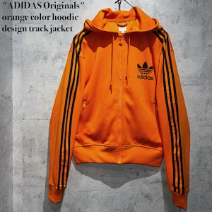 "ADIDAS Originals"orange color hoodie design track jacket