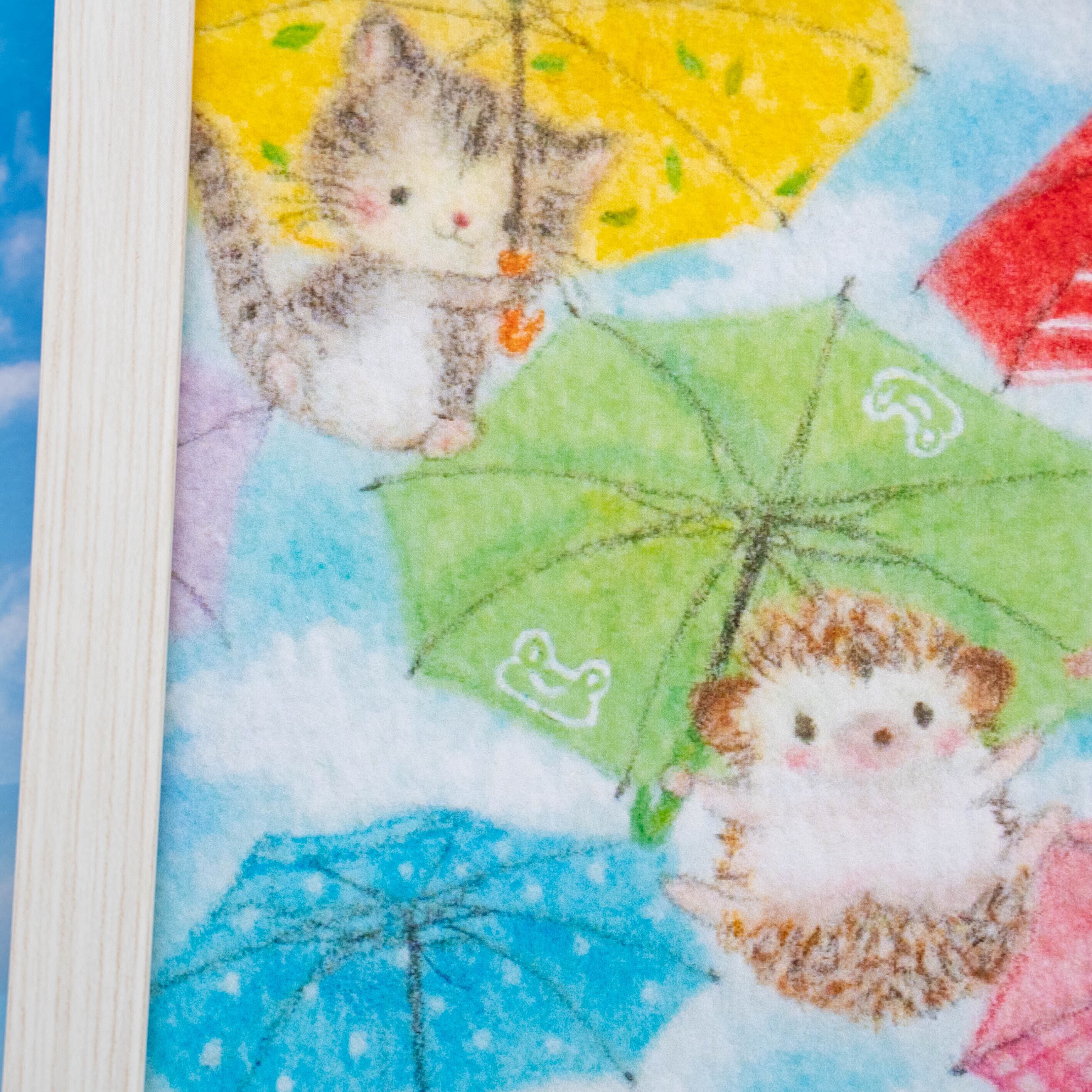 複製画】「アンブレラスカイ」 ハリネズミ パステルアート かわいい