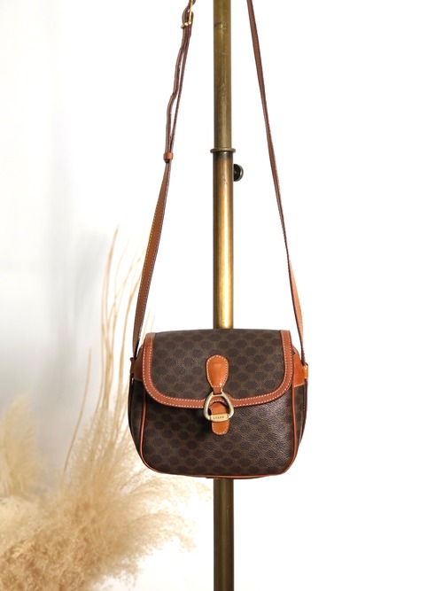 CELINE セリーヌ ショルダーバッグ ブラウン ホースビット PVC vintage ヴィンテージ オールド 7izj8d