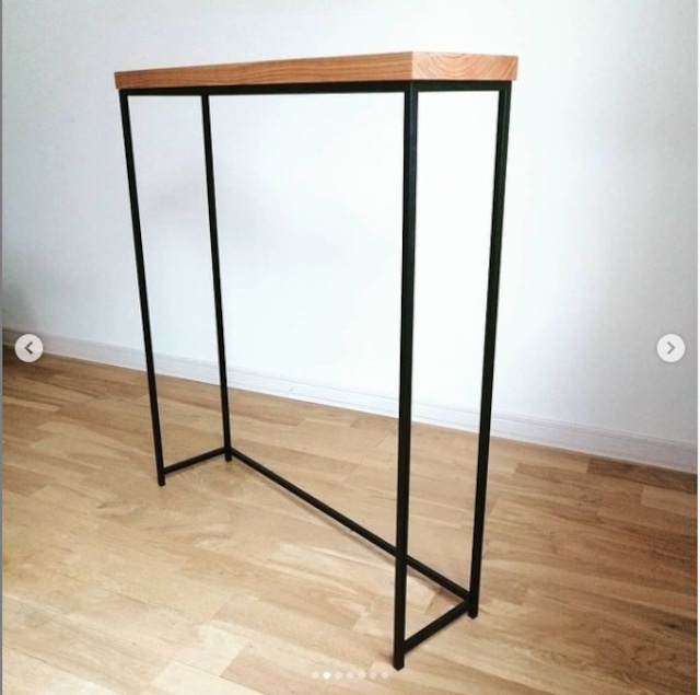 Y様オーダー【Iron Console Table サクラ無垢材】