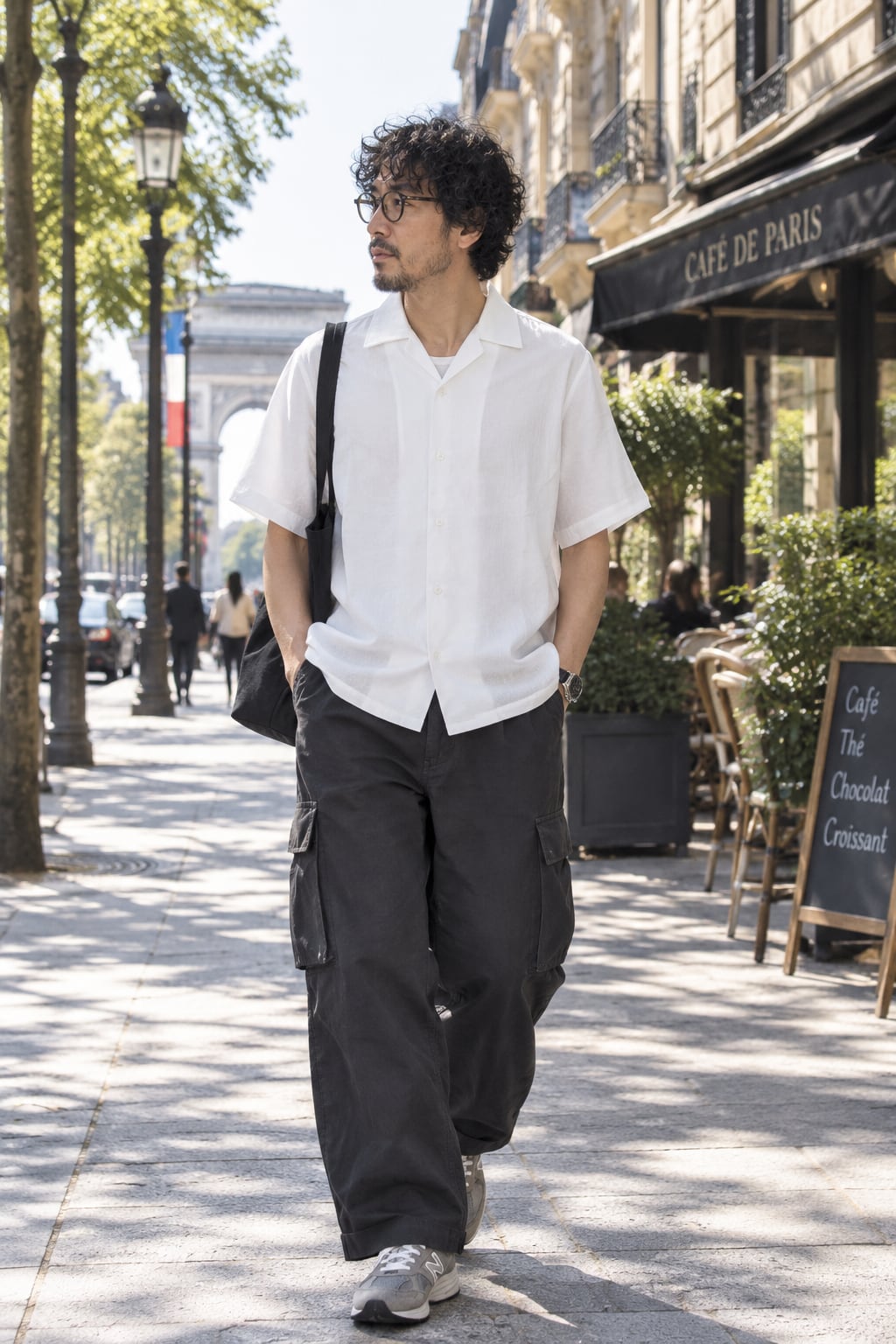 オープンカラーシャツ(ビンテージフィニッシュ) 国産製 黒2着 白3着