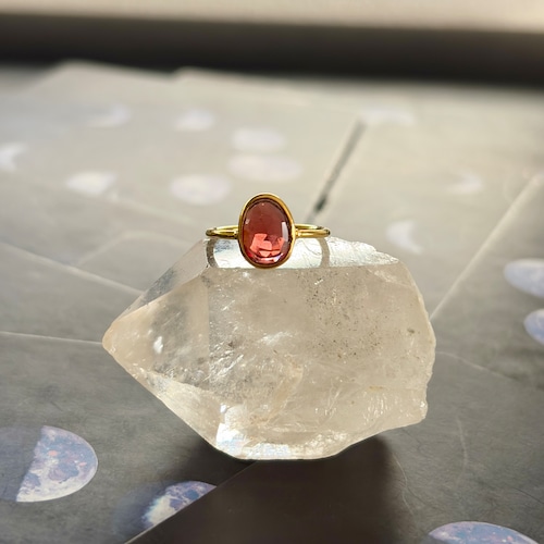 【raw cut ring】ガーネット＜6号＞　※1点のみ