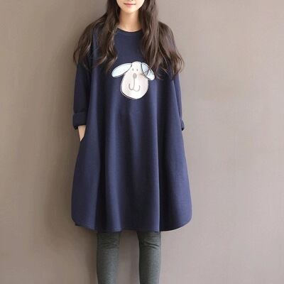 【新作】【送料無料】 ラージサイズマタニティナーシングドレス服妊婦襟ゆる長袖ドレスマザー春着M-3XL ロング 大きめサイズ スプリング 春物 expec5702085479