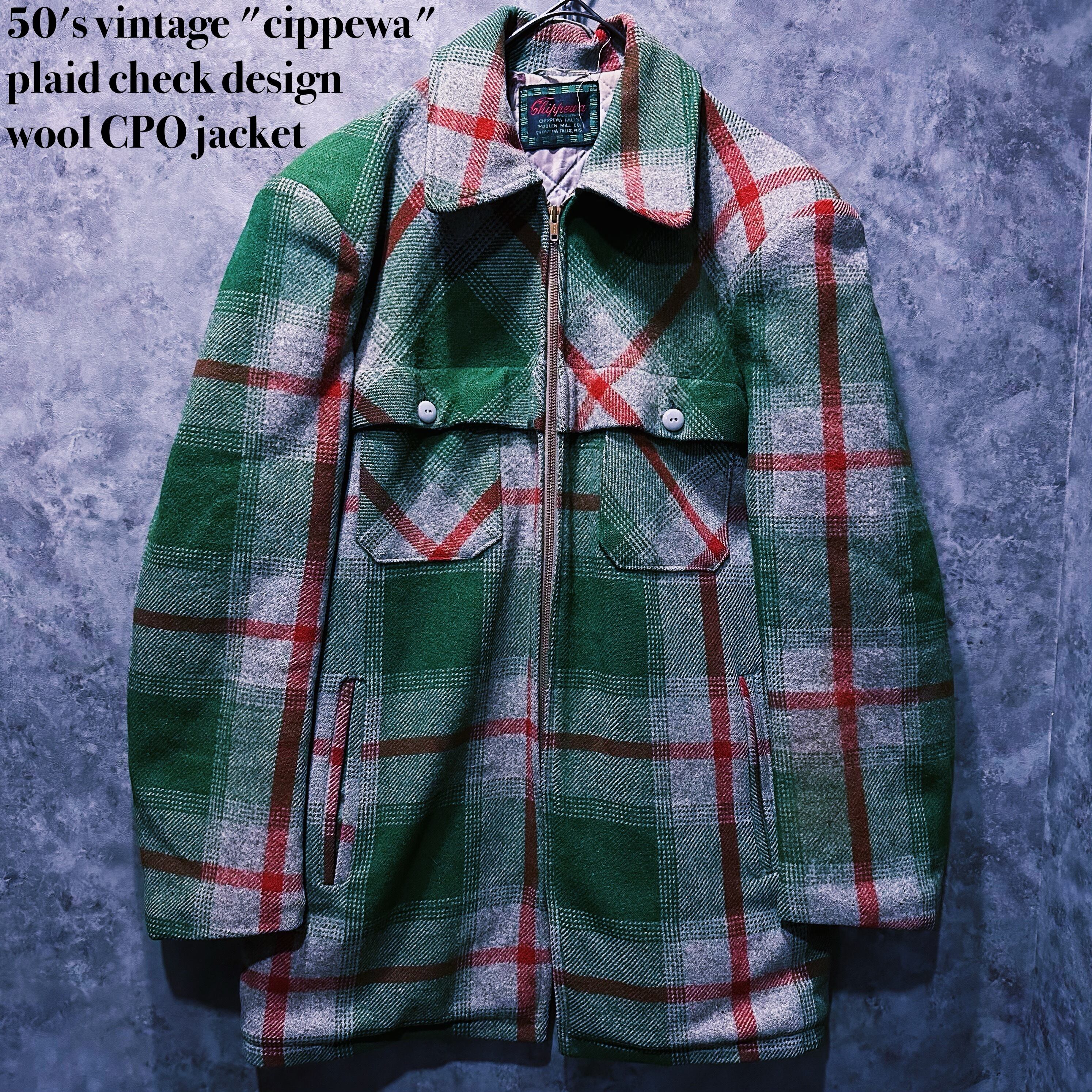 【doppio】50's vintage "cippewa" plaid check design wool CPO jacket